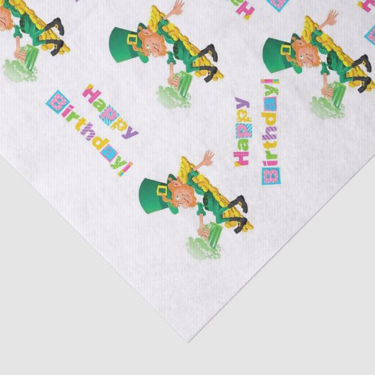 St. Patrick's Day Happy Birthday Tissue Papier (Detail)