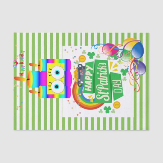 St. Patrick's Day Happy Birthday Tissue Papier (Voorkant)