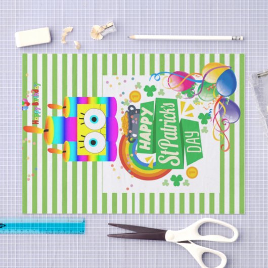 St. Patrick's Day Happy Birthday Tissue Papier (Craft)