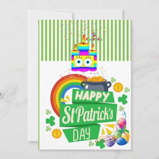 St. Patrick's Day Happy Birthday Uitnodiging (Voorkant)