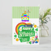 St. Patrick's Day Happy Birthday Uitnodiging (Staand voorkant)