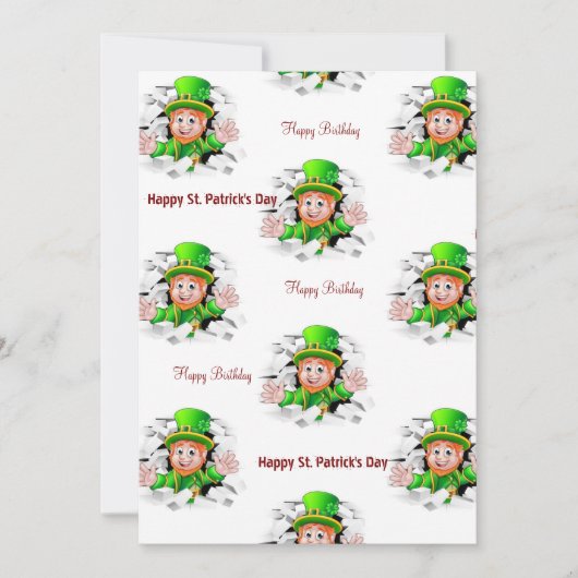 St. Patrick's Day Happy Birthday Uitnodiging (Voorkant)