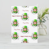 St. Patrick's Day Happy Birthday Uitnodiging (Staand voorkant)
