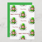 St. Patrick's Day Happy Birthday Uitnodiging (Voorkant / Achterkant)