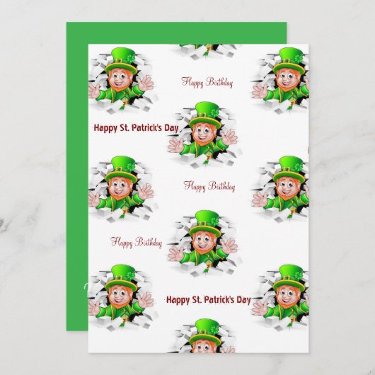 St. Patrick's Day Happy Birthday Uitnodiging (Voorkant / Achterkant)