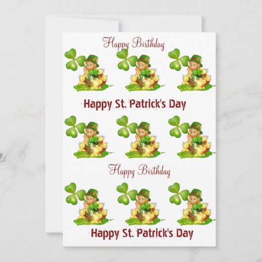 St. Patrick's Day Happy Birthday Uitnodiging (Voorkant)