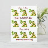 St. Patrick's Day Happy Birthday Uitnodiging (Staand voorkant)