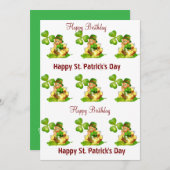 St. Patrick's Day Happy Birthday Uitnodiging (Voorkant / Achterkant)