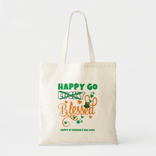St Patrick's Day HAPPY GO Lucky GEZEGEND Christeli Tote Bag (Voorkant)