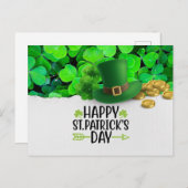 St. Patrick's Day Happy met Shamrock Feestdagenkaart (Voorkant / Achterkant)