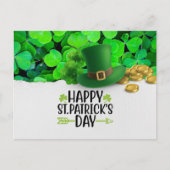 St. Patrick's Day Happy met Shamrock Feestdagenkaart (Voorkant)