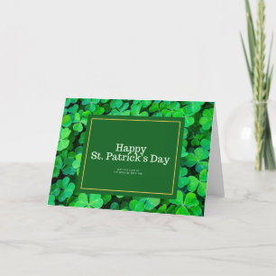 St. Patrick's Day Happy met Shamrock op green Feestdagen Kaart