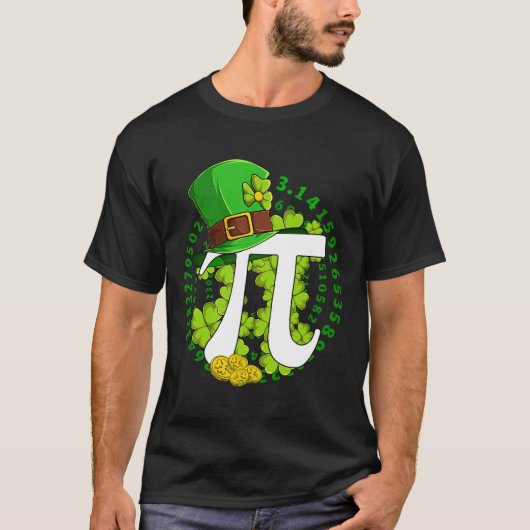 St Patricks Day Happy Pi Day Wiskunde Science Iris T-shirt (Voorkant)