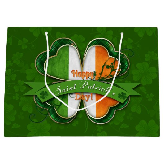 St. Patrick's Day - Happy St. Patrick's Day Groot Cadeauzakje (Voorkant)