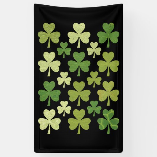 St. Patrick's Day Hart Lucky Clover Klaverblad  Spandoek (Verticaal)