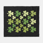 St Patrick's Day Hart Lucky Clover Shamrock Fleece Deken (Voorkant (Horizontaal))