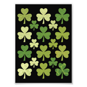 St Patrick's Day Hart Lucky Clover Shamrock  Foto Afdruk