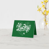 St Patrick's Day Hart Lucky Clover Shamrock Kaart (Gele Bloem)