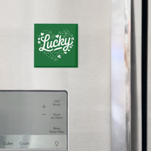 St Patrick's Day Hart Lucky Clover Shamrock  Magneet