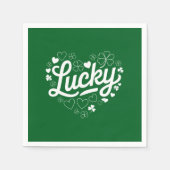St Patrick's Day Hart Lucky Clover Shamrock Servet (Voorkant)