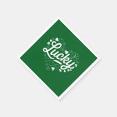 St Patrick's Day Hart Lucky Clover Shamrock Servet (Hoek)