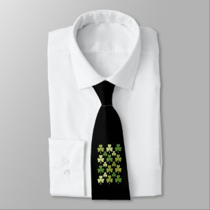 St Patrick's Day Hart Lucky Clover Shamrock  Stropdas