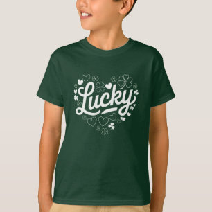 St Patrick's Day Hart Lucky Clover Shamrock T-shirt