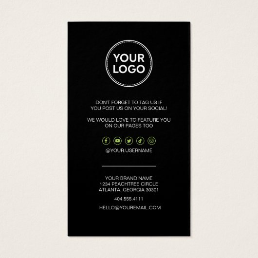 St. Patrick's Day Hartelijk dank & Kortingskaart Visitekaartje (Achterkant)