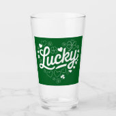 St. Patrick's Day Hartje Lucky Clover Klaverblad Glas (Voorkant)