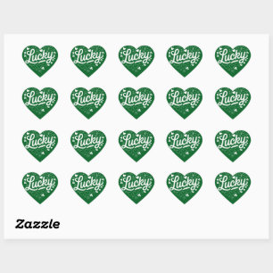 St. Patrick's Day Hartje Lucky Clover Shamrock Hart Sticker