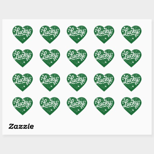 St. Patrick's Day Hartje Lucky Clover Shamrock Hart Sticker (Vel)