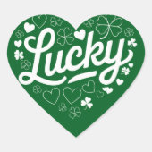 St. Patrick's Day Hartje Lucky Clover Shamrock Hart Sticker (Voorkant)