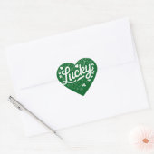 St. Patrick's Day Hartje Lucky Clover Shamrock Hart Sticker (Envelop)