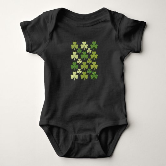 St. Patrick's Day Hartje Lucky Clover Shamrock Romper (Voorkant)
