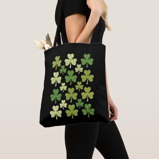 St. Patrick's Day Hartje Lucky Clover Shamrock Tote Bag (Dichtbij)