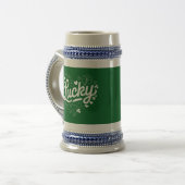 St. Patrick's Day Hartje Lucky Klaver Shamrock  Bierpul (Voorkant links)