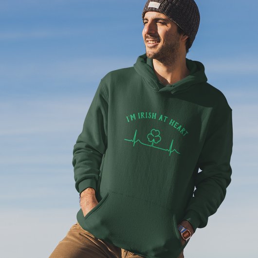 St. Patrick's Day Hartslag Hoodie met Aangepaste T