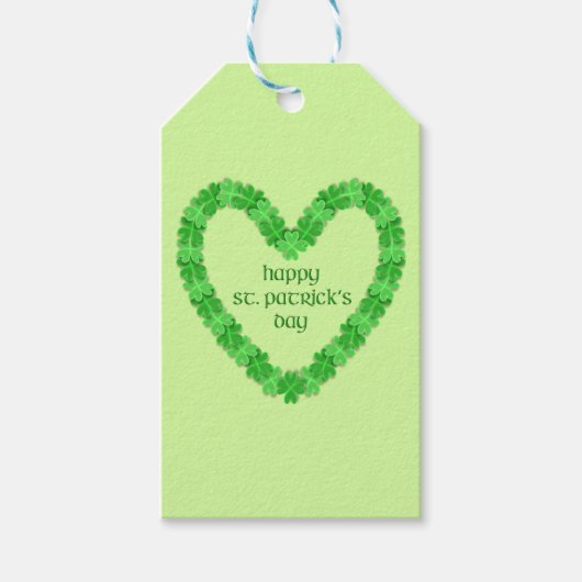 St Patrick's Day Heart Cadeaulabel (Voorkant)