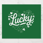 St Patrick's Day Heart Lucky Clover Shamrock Bier Etiket (Enkel label)