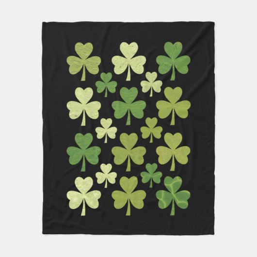 St Patrick's Day Heart Lucky Clover Shamrock Fleece Deken (Voorkant)
