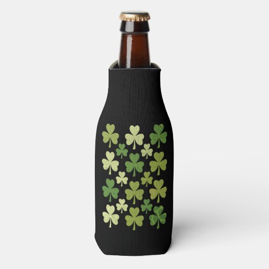 St Patrick's Day Heart Lucky Clover Shamrock Flesjeskoeler (Fles Voorkant)