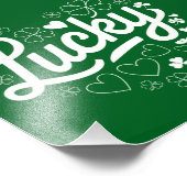 St Patrick's Day Heart Lucky Clover Shamrock Foto Afdruk (Hoek)