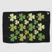 St Patrick's Day Heart Lucky Clover Shamrock Golfhanddoek (Horizontaal)