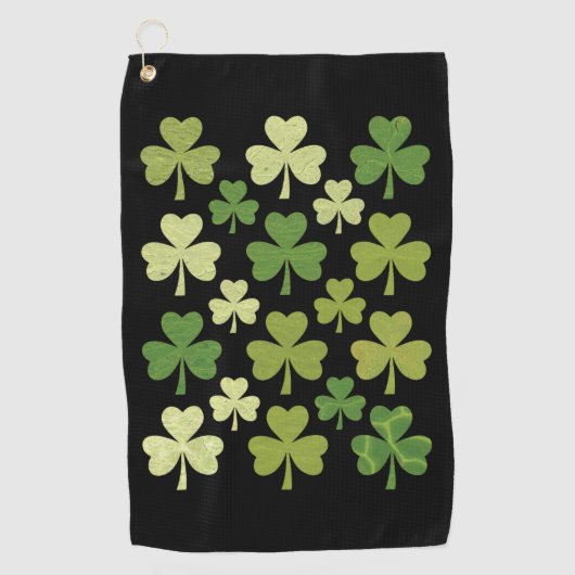 St Patrick's Day Heart Lucky Clover Shamrock Golfhanddoek (Voorkant)