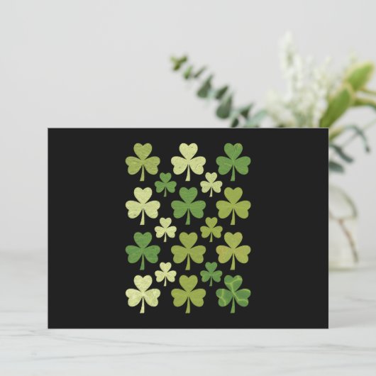 St Patrick's Day Heart Lucky Clover Shamrock Kaart (Staand voorkant)