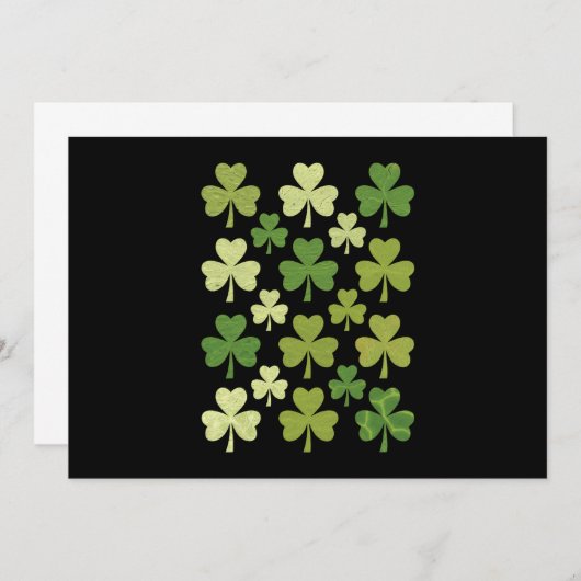 St Patrick's Day Heart Lucky Clover Shamrock Kaart (Voorkant / Achterkant)