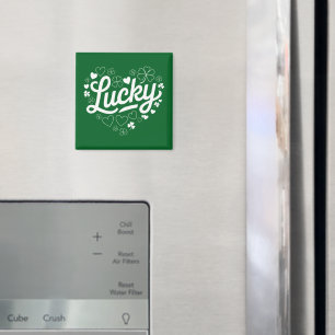 St Patrick's Day Heart Lucky Clover Shamrock Magneet