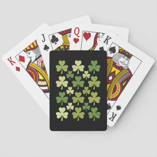 St Patrick's Day Heart Lucky Clover Shamrock Pokerkaarten (Achterkant)