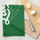 St Patrick's Day Heart Lucky Clover Shamrock Theedoek (Quarter Fold)