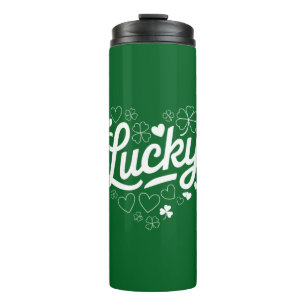 St Patrick's Day Heart Lucky Clover Shamrock Thermosbeker